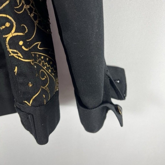 Riccio Essentials Black Gold Paisley Button Front Women's‎ Jacket Size Large - Picture 13 of 16